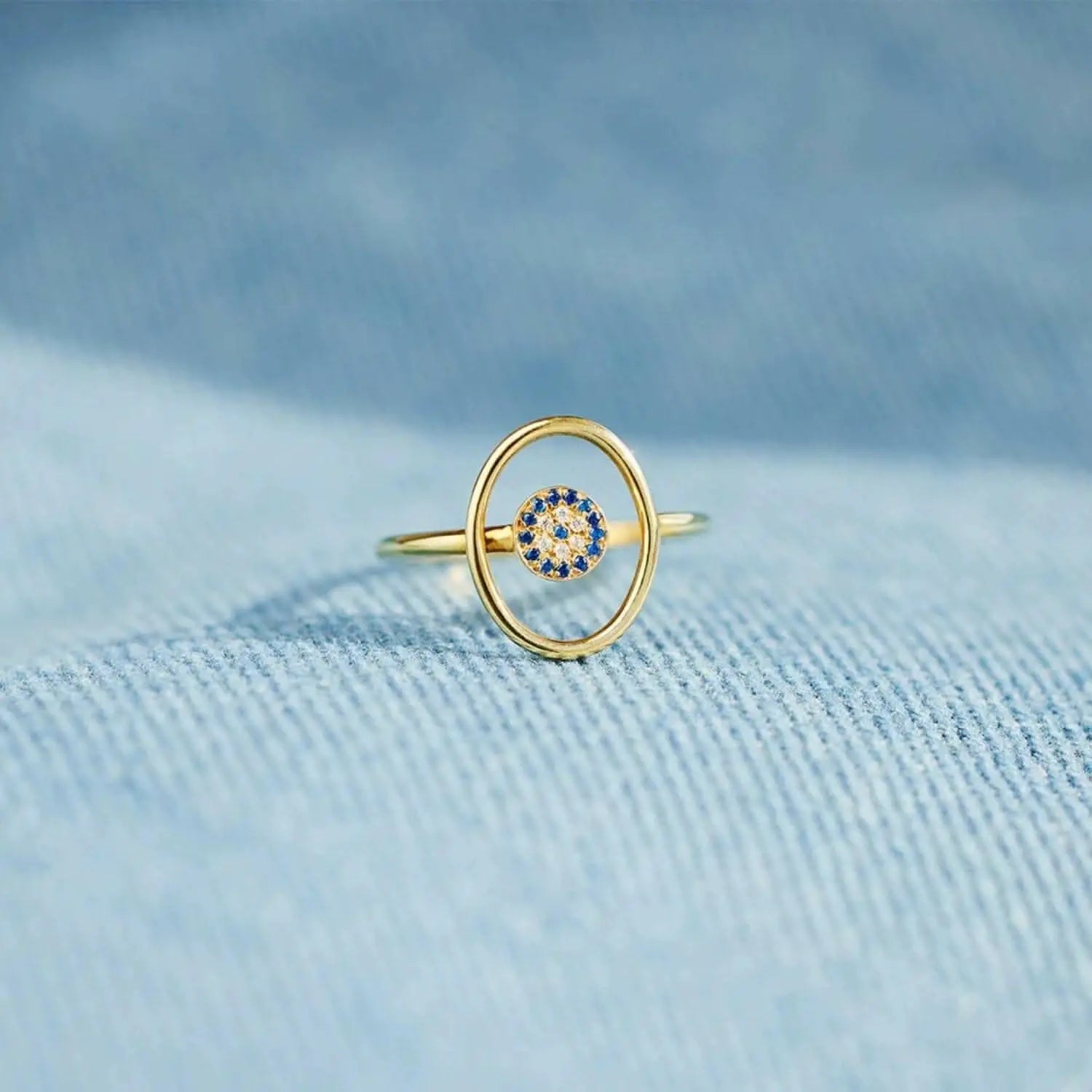 Elegant 925 silver evil eye ring with zircon stones - Love Salve